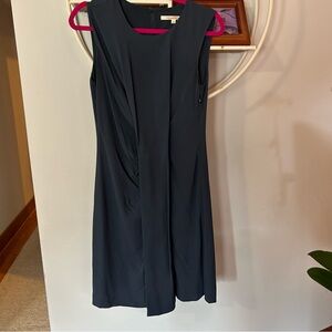 Diane Von Furstenberg Women's 6 Blue Lined Side Zip Sleeveless Dress